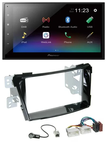 Pioneer USB Bluetooth DAB 2DIN MP3 Autoradio für Hyundai i40 VF ab 11 Klavierlac