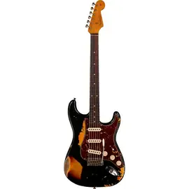 Электрогитара Fender Custom Shop Limited Edition 61 Stratocaster Heavy Relic Aged Black over 3-Color Sunburst