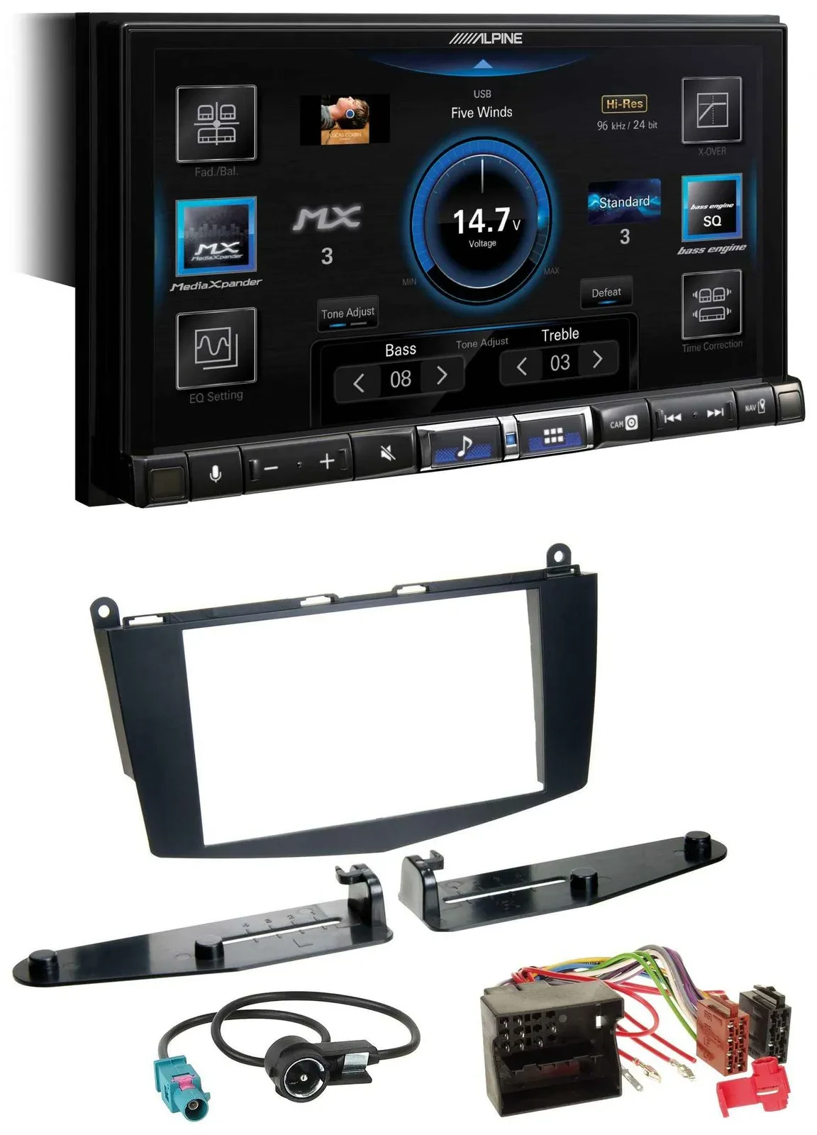 Alpine DAB 2DIN USB Bluetooth MP3 Autoradio für Mercedes C-Klasse 07-11 ohne Tas