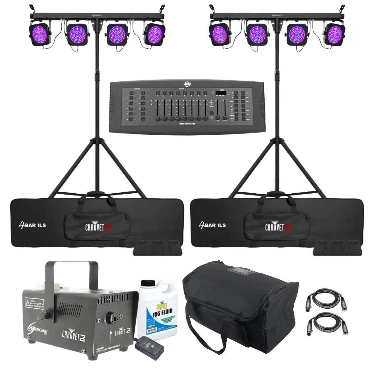 Прожектор для сцены Chauvet DJ 4BAR ILS с контроллером DMX, кабелями и сумками