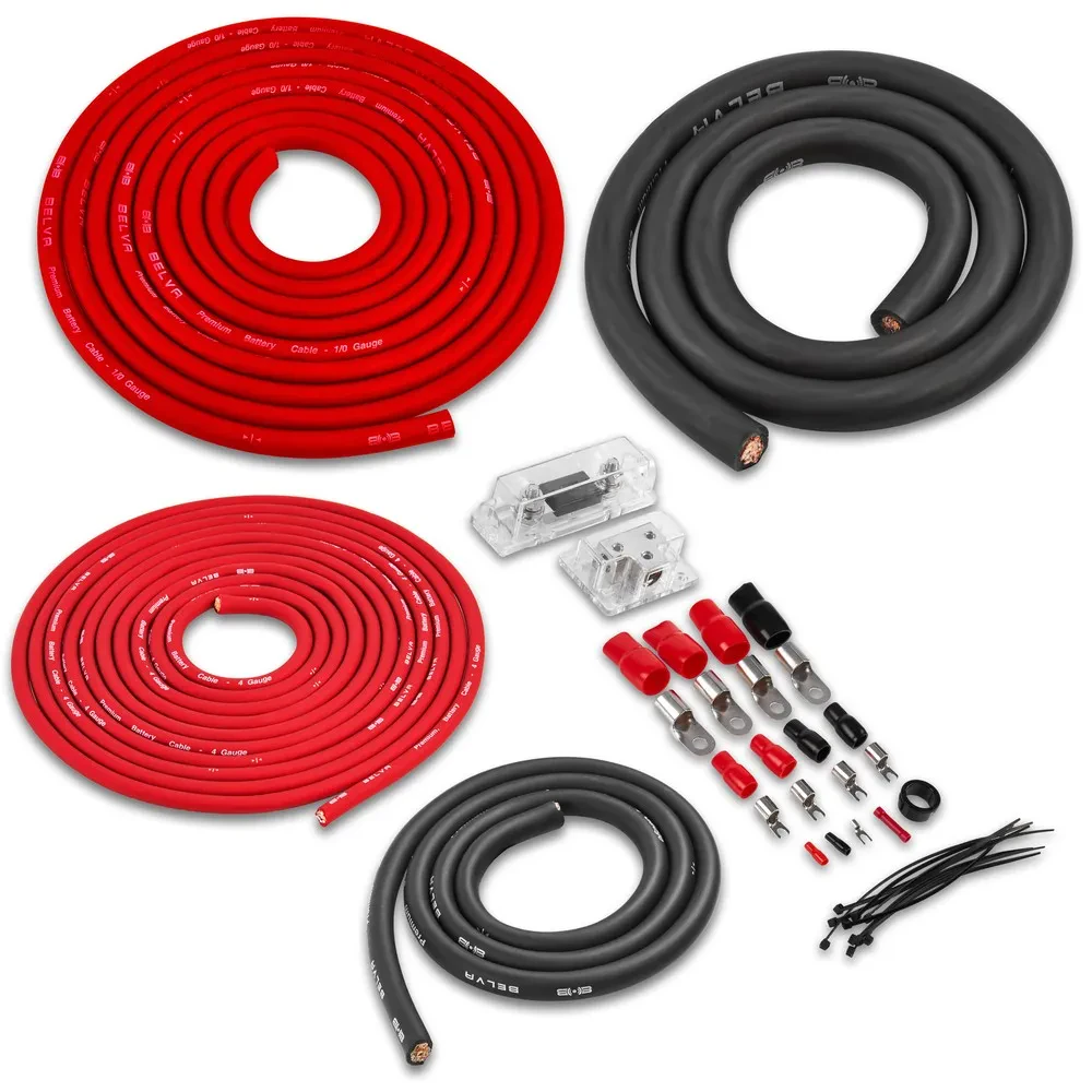Belva BPK0D 100% CCA 1/0 Gauge Dual Amplifier Power Wiring Open Box