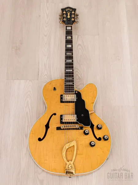 Электрогитара полуакустическая Guild Manhattan X-170 Hollow Archtop HH Blonde w/case USA 1987