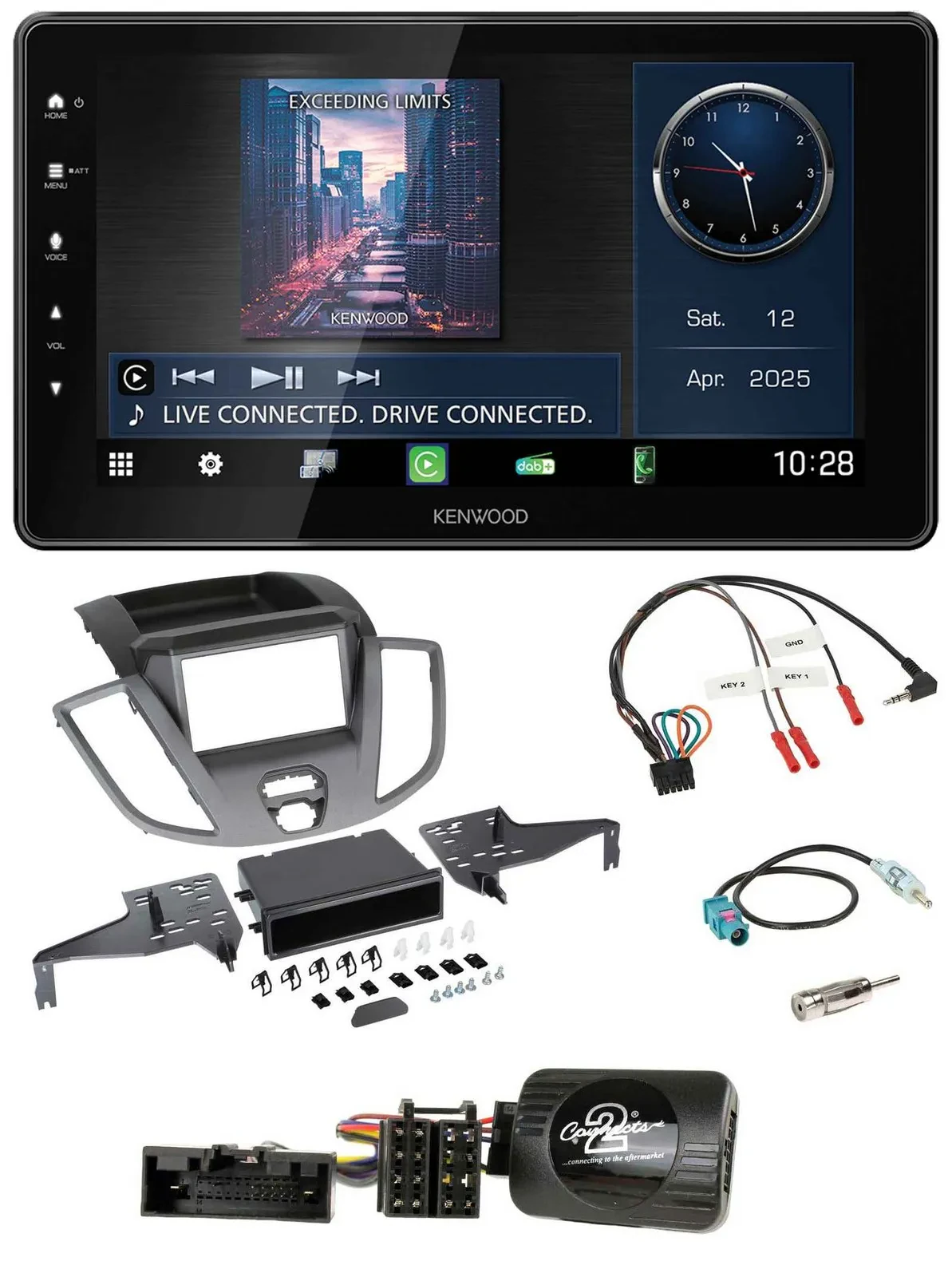 Автомагнитола Kenwood Bluetooth USB DAB для Ford Transit V363 (2015–2018)