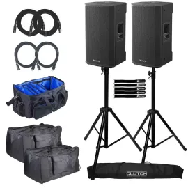 Pioneer DJ XPRS122 12" Active Powered Loudspeakers Pair w Tripod Stands