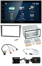Kenwood 2DIN Bluetooth Lenkrad USB DAB Autoradio für Opel Corsa C 2004-2006 alu