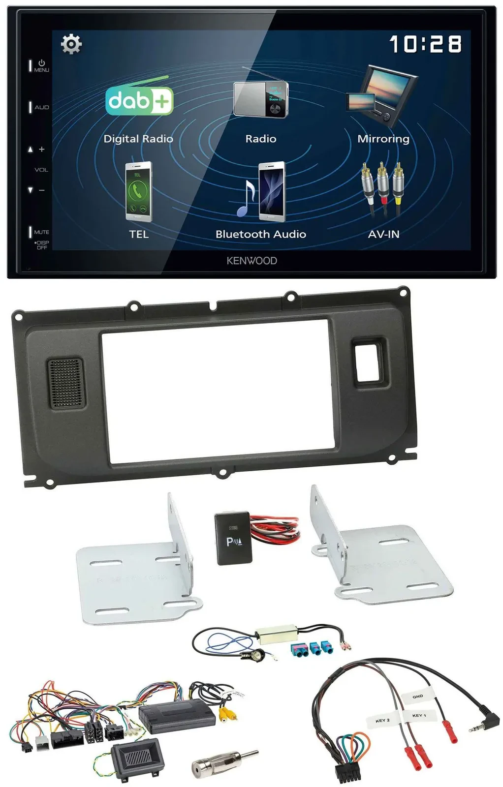 Автомагнитола Kenwood 2DIN Bluetooth USB DAB для Land Rover Evoque 2011–2013
