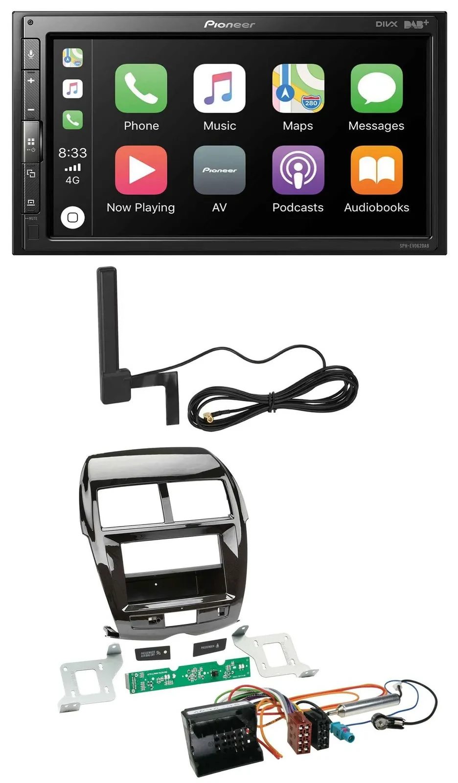 Автомагнитола для Citroen C4, Mitsubishi ASX, Peugeot Pioneer 2DIN, USB, Bluetooth, DAB, MP3