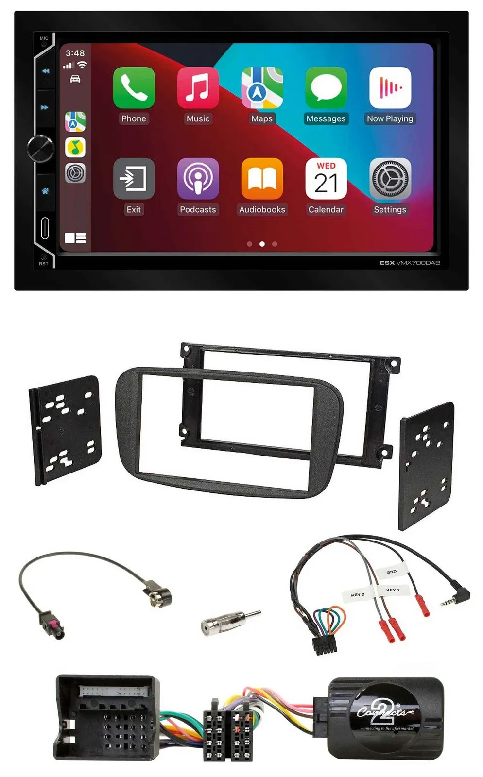 ESX 2DIN DAB USB Lenkrad Bluetooth Autoradio für Ford S-Max Mondeo 2007-2014 sch