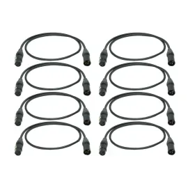 DMX-кабель CLUTCH 8DMX3P3FT-PACK Black 0.9 м (8 штук)