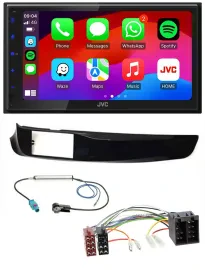 JVC Bluetooth USB MP3 2DIN DAB Autoradio für Alfa Giulietta schwarz glänzend pia