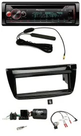 Автомагнитола Pioneer USB, DAB, Bluetooth, CD для Fiat Doblo 2012–2015, черный пиано блэк, совместима с кнопками на руле