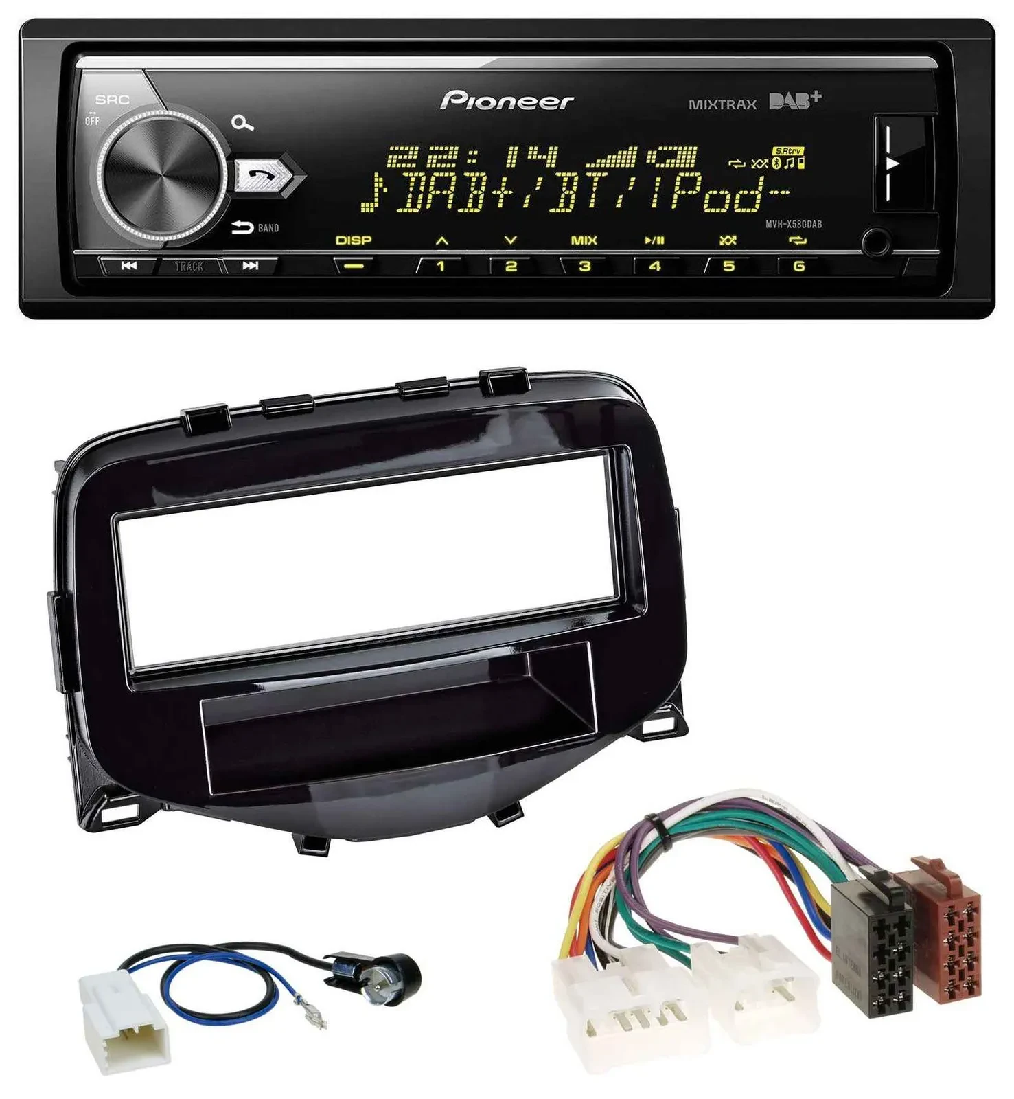 Pioneer Bluetooth USB DAB MP3 Autoradio für Toyota Aygo (2014-2021)