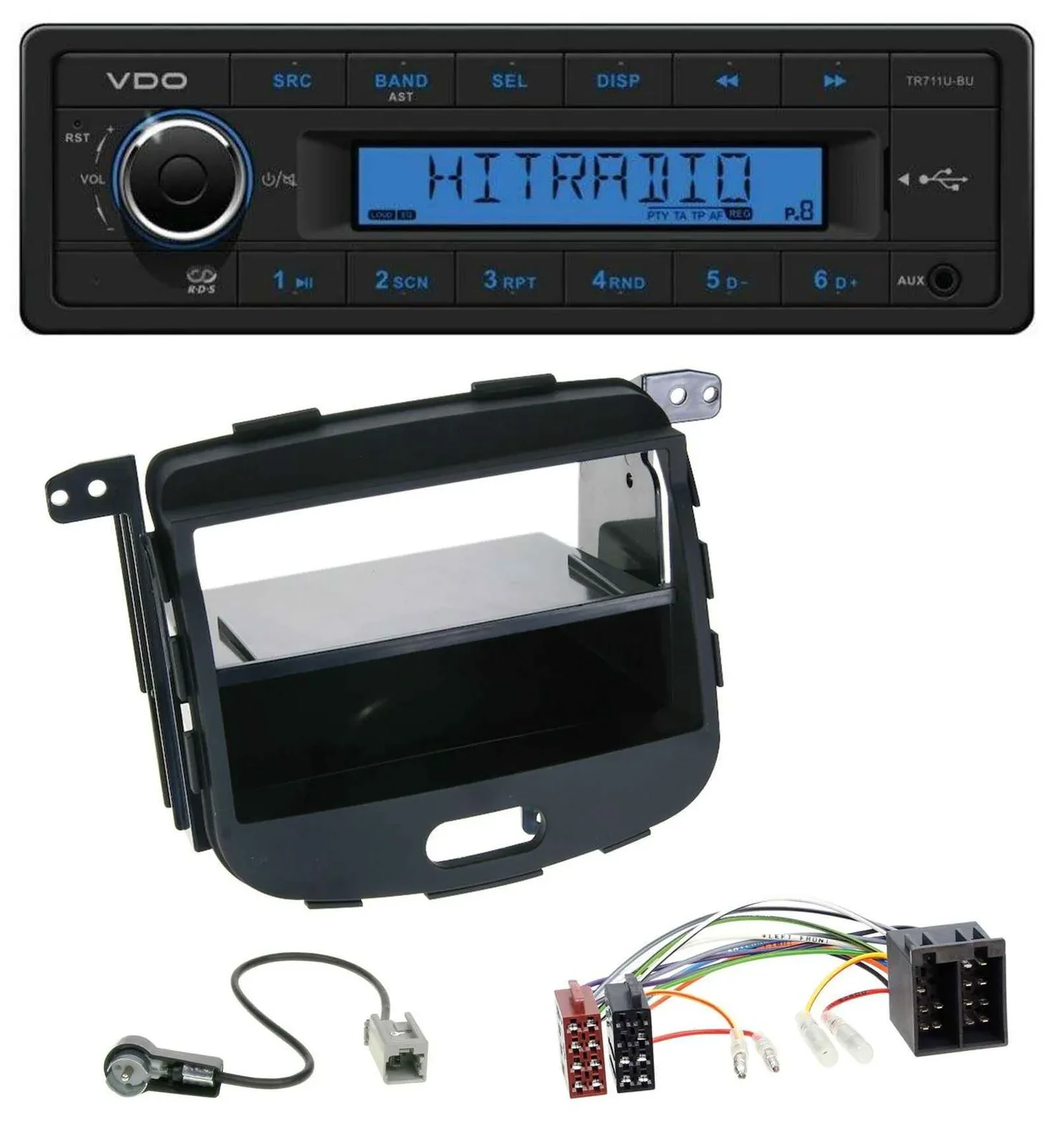 Автомагнитола для Hyundai i10 (2008–2013) VDO 1-DIN, USB, AUX, MP3, soft-touch покрытие