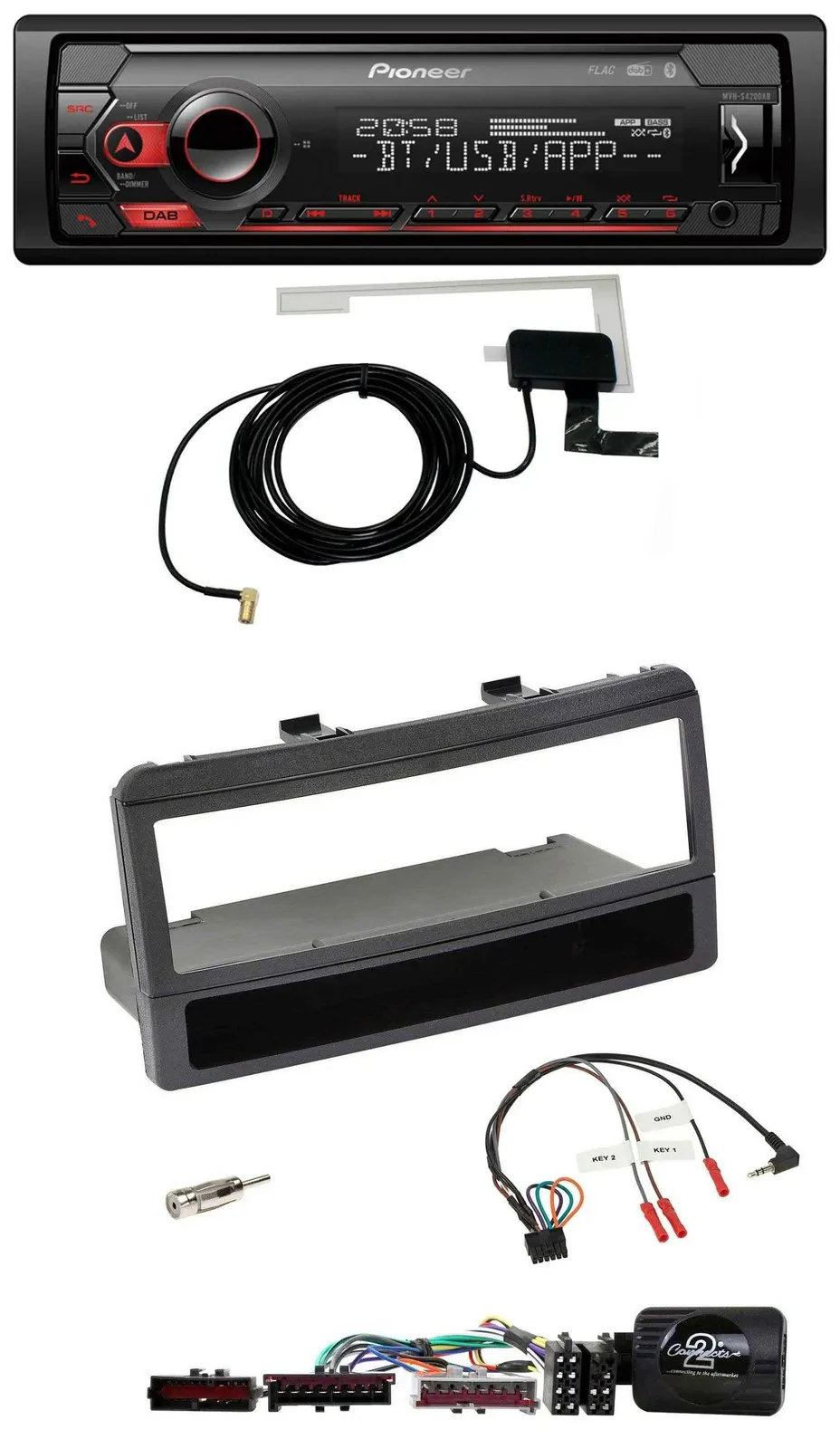 Pioneer DAB USB Lenkrad Bluetooth Autoradio für Ford Focus Escort Fiesta schwarz