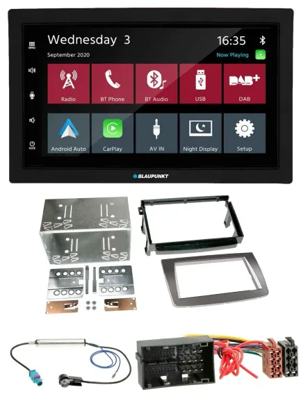 Blaupunkt DAB Bluetooth USB MP3 2DIN Autoradio für Alfa Romeo Mito ab 14 955 sil