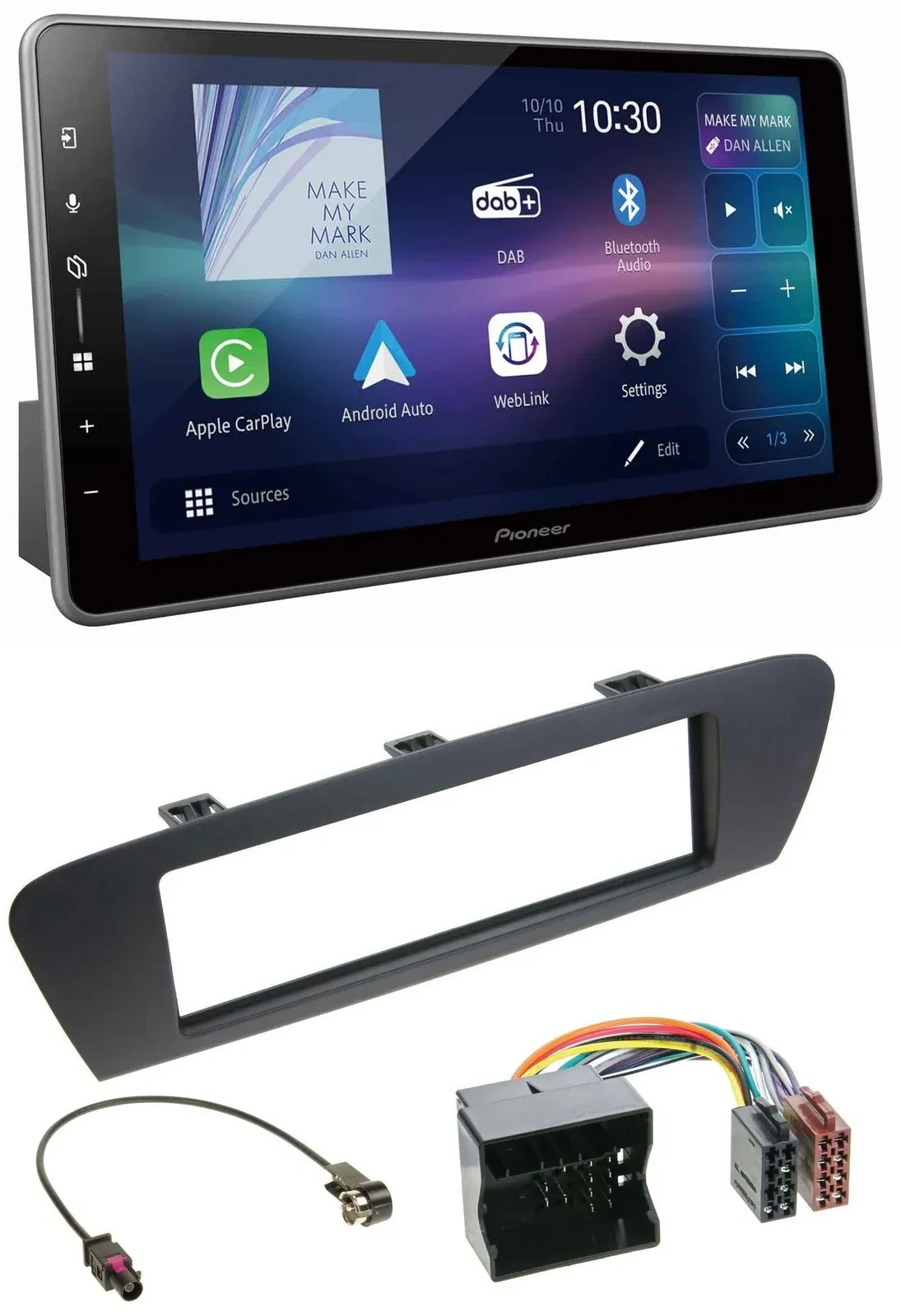 Pioneer Bluetooth USB DAB MP3 Autoradio für Renault Scenic (ab 12) - braun