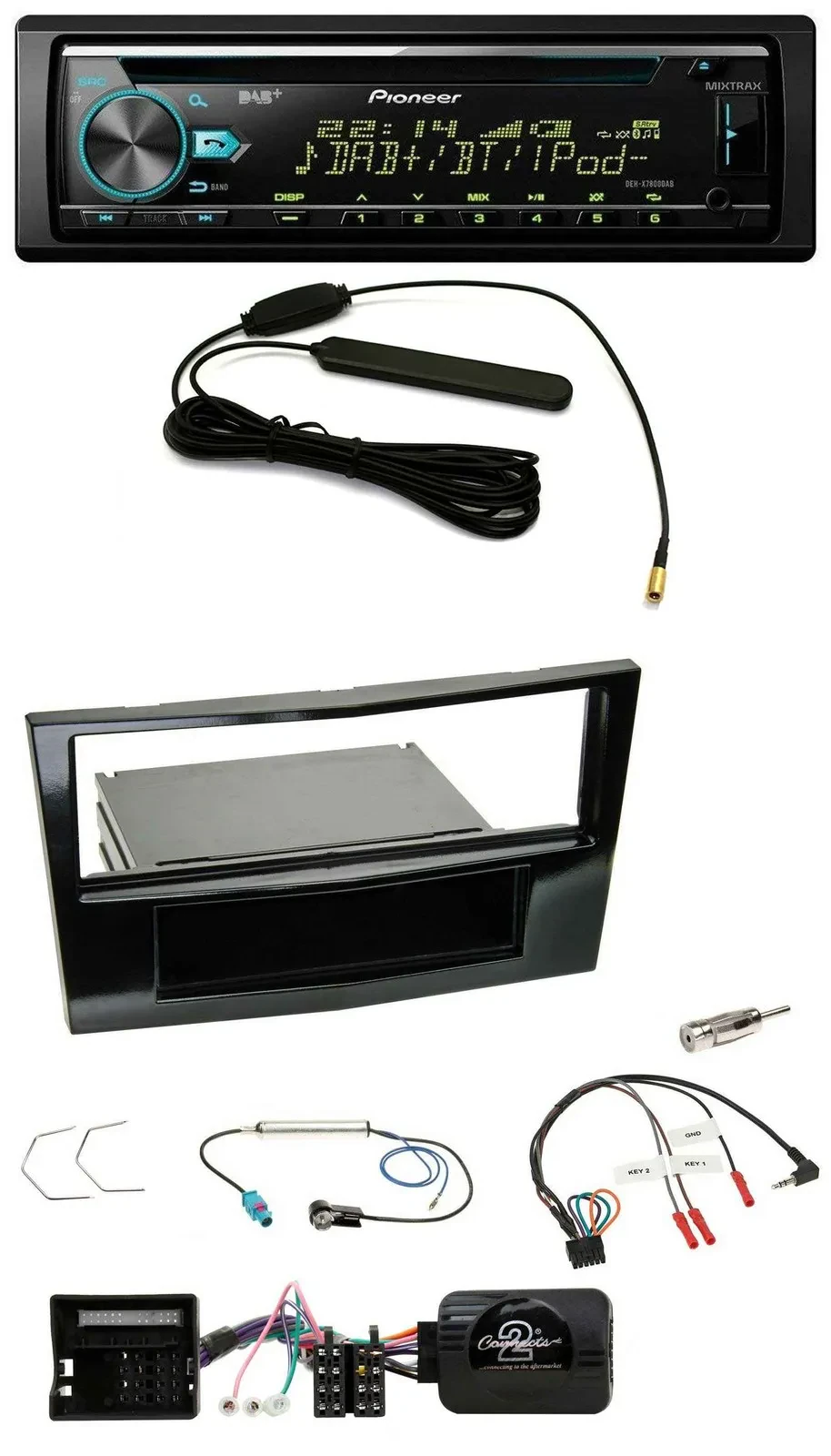 Pioneer CD MP3 Lenkrad DAB USB Autoradio für Opel Astra H Corsa D Zafira B Klavi