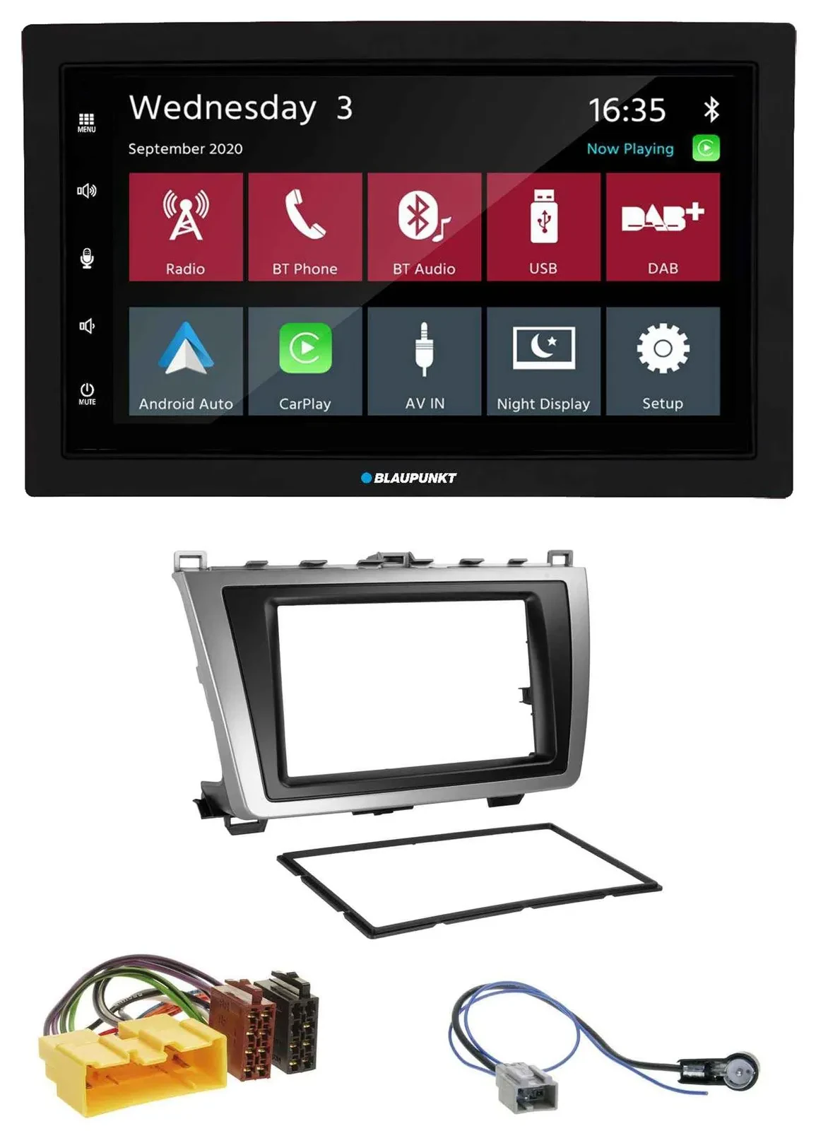 Blaupunkt DAB Bluetooth USB MP3 2DIN Autoradio für Mazda 6 08-12 schwarz-silber