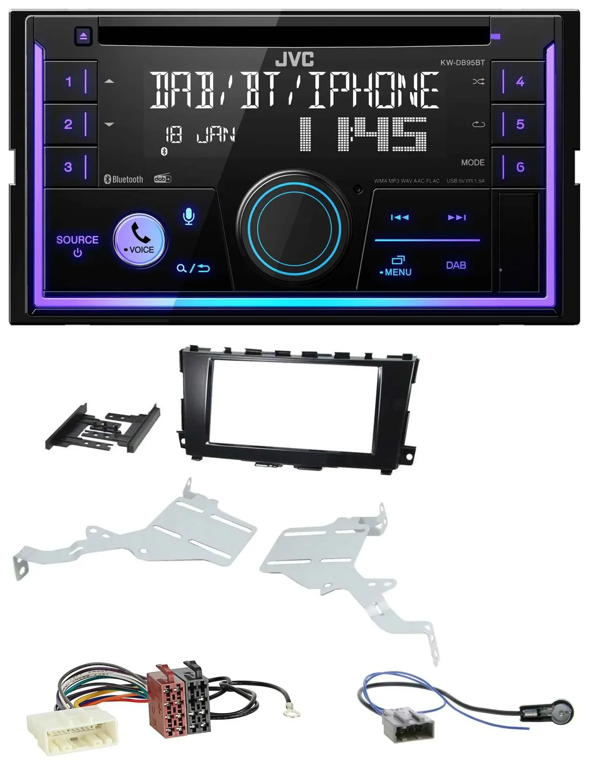 JVC MP3 USB 2DIN DAB Bluetooth CD Autoradio für Nissan Altima 2013-2018