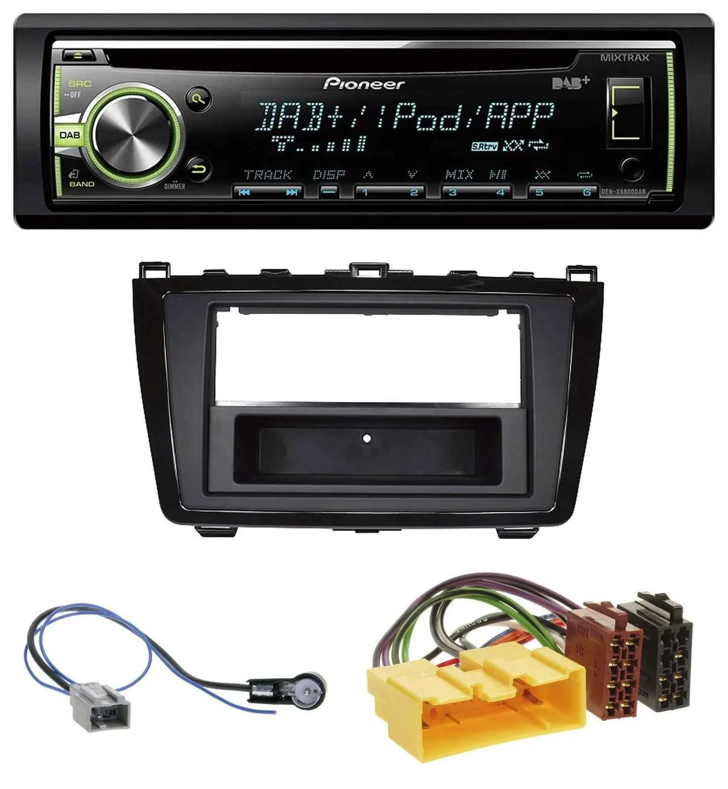 Pioneer DAB USB MP3 AUX CD Autoradio für Mazda 6 (08-12) - glänzend