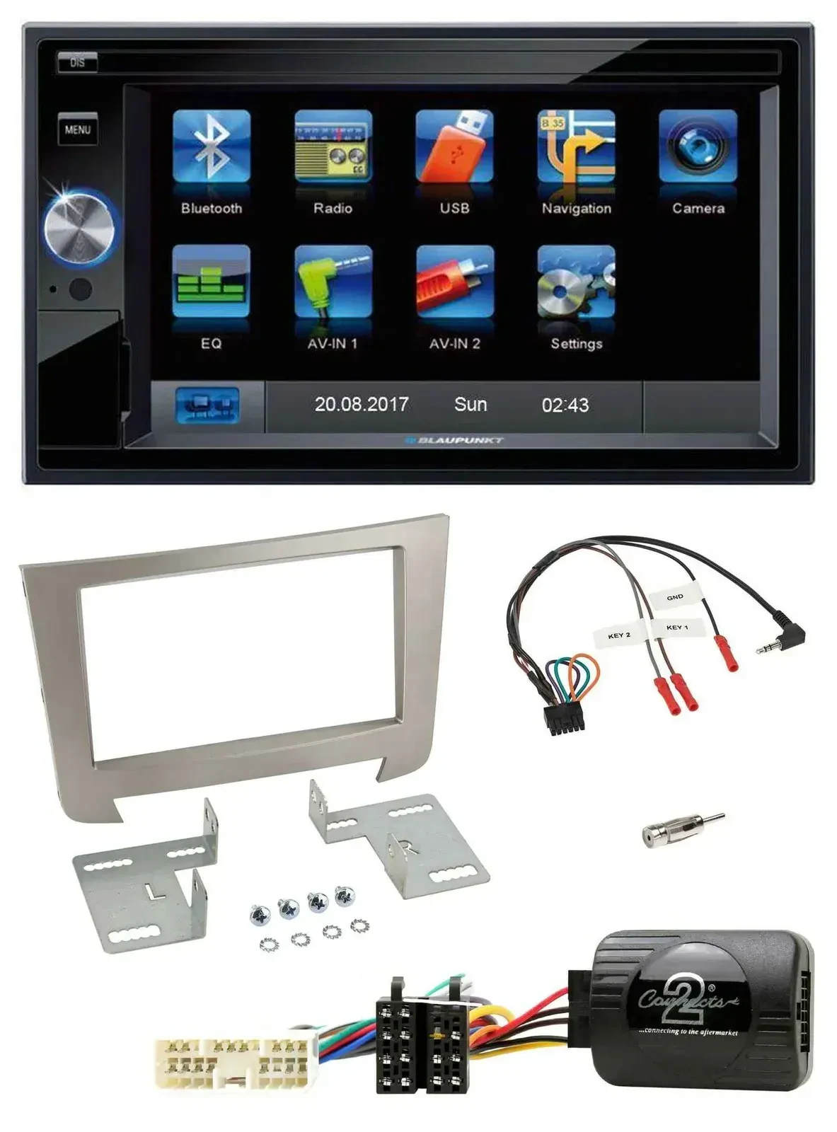 Blaupunkt 2DIN Bluetooth TMC USB Lenkrad SD Navigation für SSangYong Rexton Tele