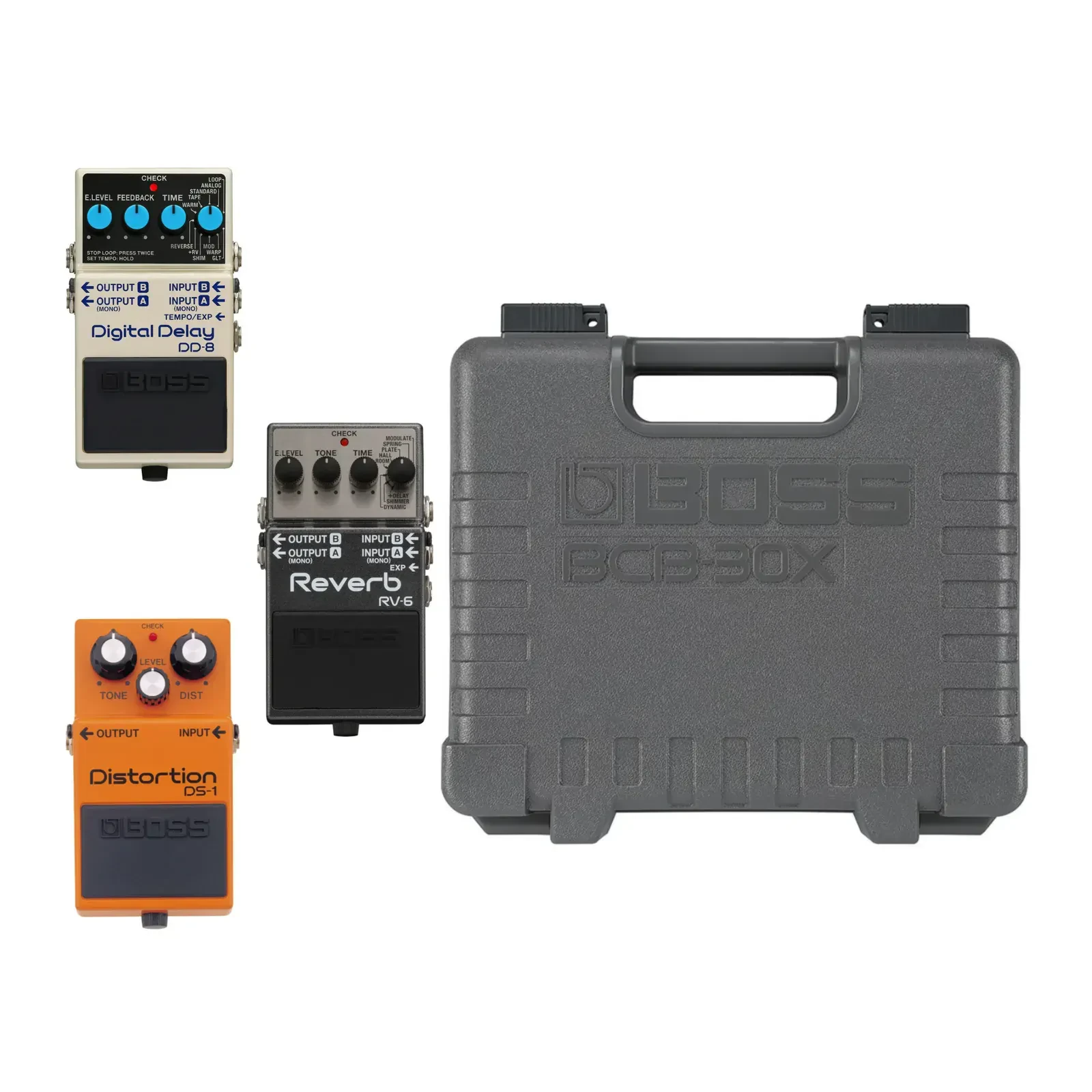 BOSS DD 8 Eleven Modes Digital Delay Pedal with RV 6 Reverb Pedal Bundle