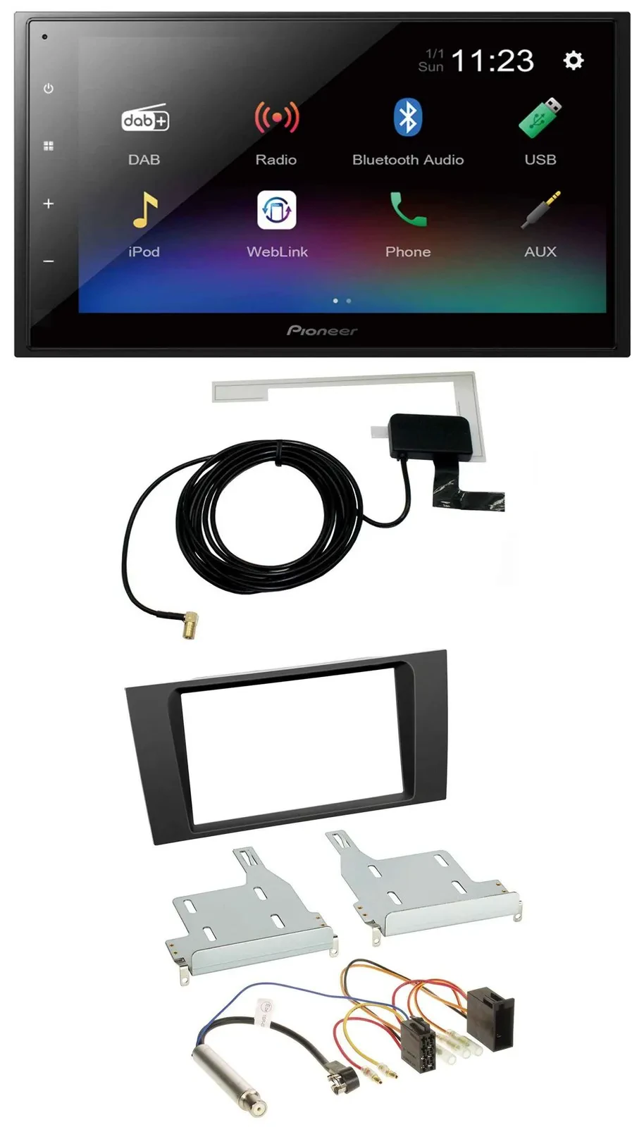 Pioneer DAB MP3 Bluetooth 2DIN USB Autoradio für Audi A4 B5 1999-2001 Symphony