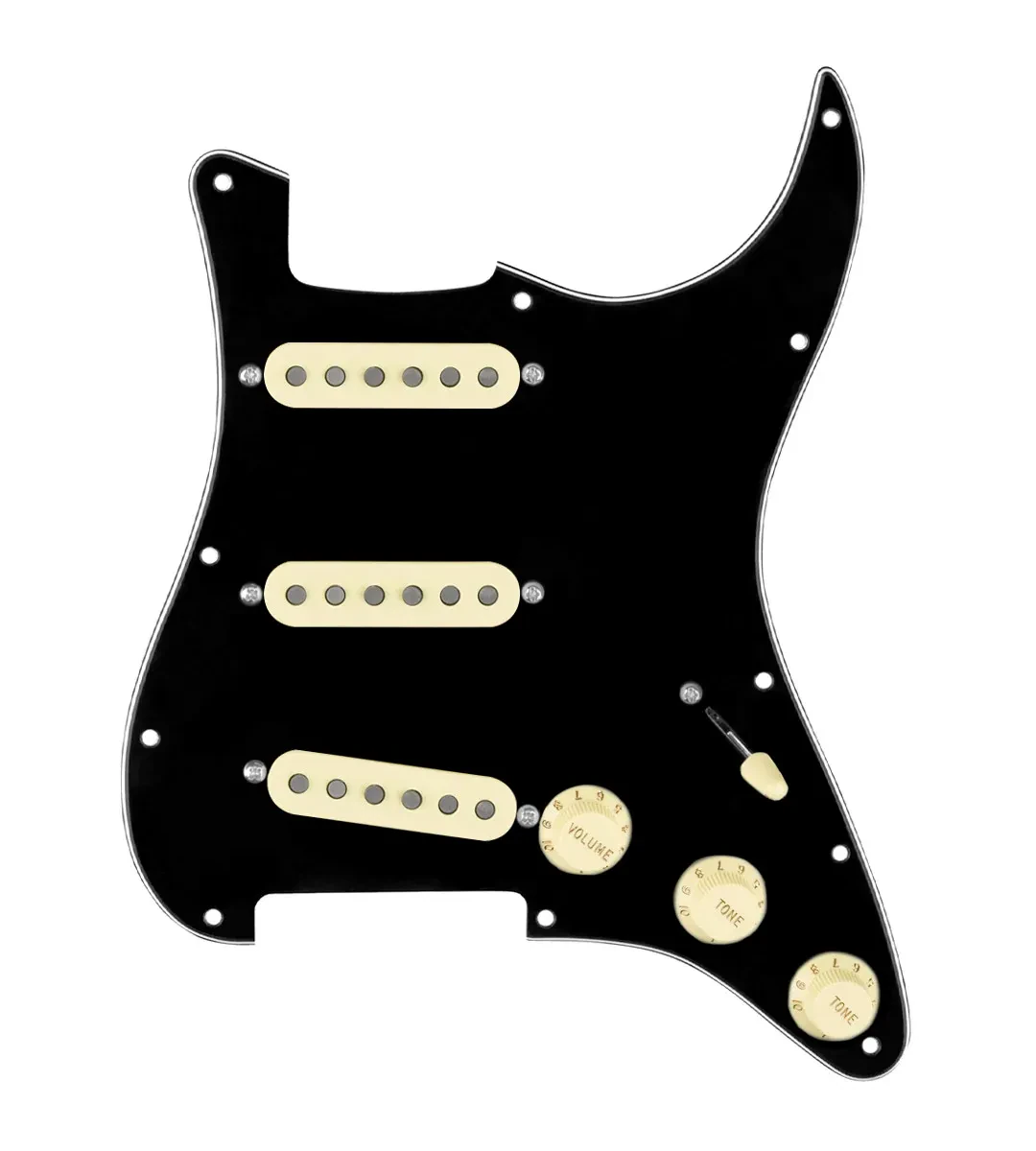 Пикгард для электрогитары 920D Custom Vintage American Loaded Pickguard for Strat, чёрный, со звукоснимателями Aged White