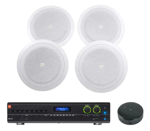JBL VMA260 60w Amplifier+Wifi Receiver+(4) 8" Speakers For Restaurant/Bar/Cafe