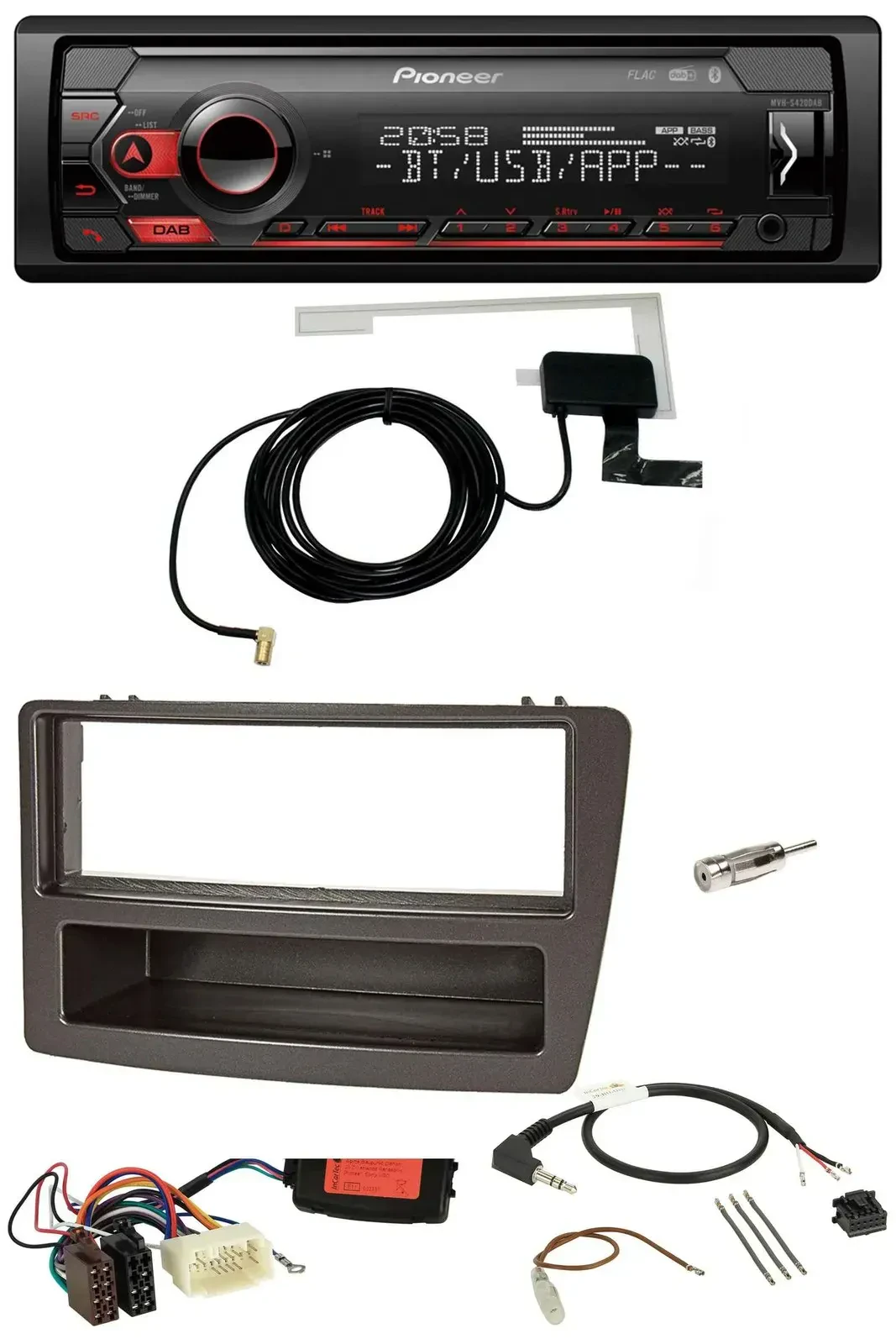 Автомагнитола Pioneer DAB, USB, Bluetooth, поддержка управления на руле, для Honda Civic 2004–2006, цвет антрацит