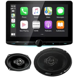 Kenwood DNR1007XR 10.1" Double-DIN Touchscreen Receiver + 6x9" Coaxial Speakers