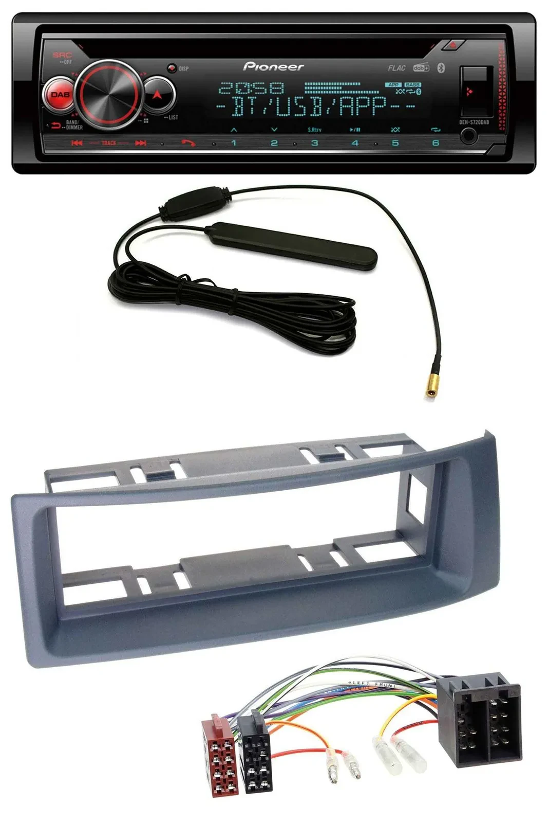 Автомагнитола для Renault Scenic/Megane (до 2003) Pioneer USB, DAB, MP3, Bluetooth, CD серый