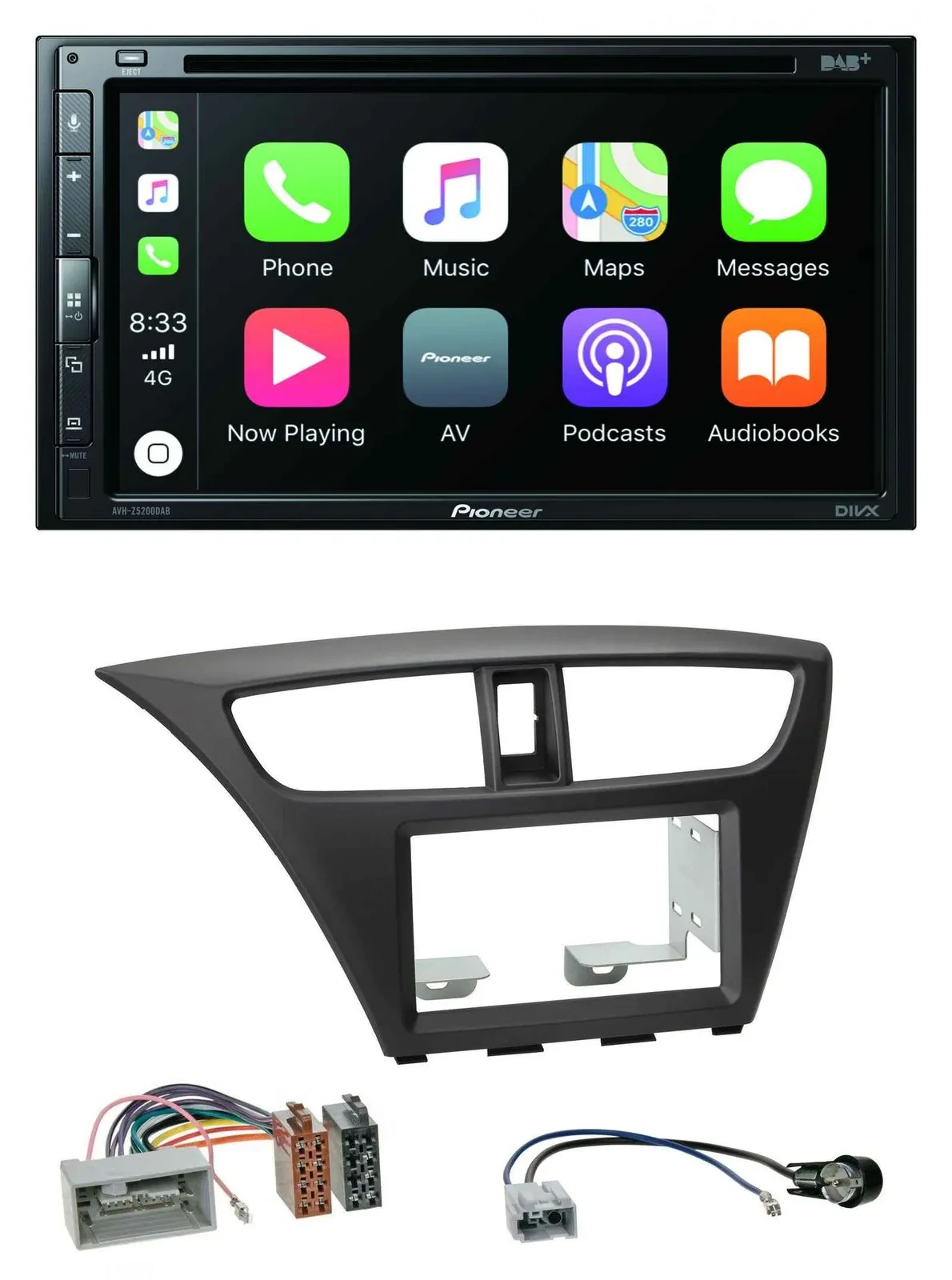 Автомагнитола для Honda Civic Pioneer 2-DIN, DVD, MP3, DAB, Bluetooth, USB