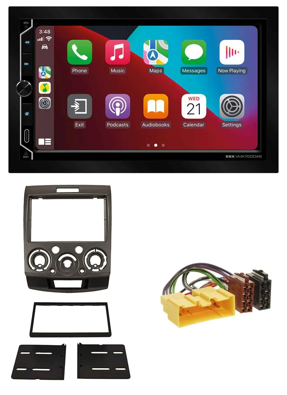 ESX 2DIN DAB USB MP3 Bluetooth Autoradio für Ford Ranger Mazda BT50 ab 06