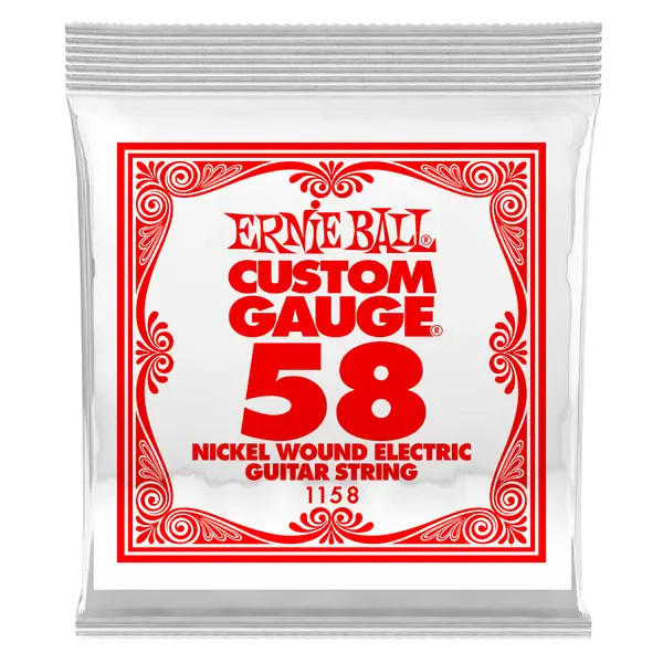 Струна для электрогитары Ernie Ball P01158 Custom gauge, сталь никелированная, калибр 58