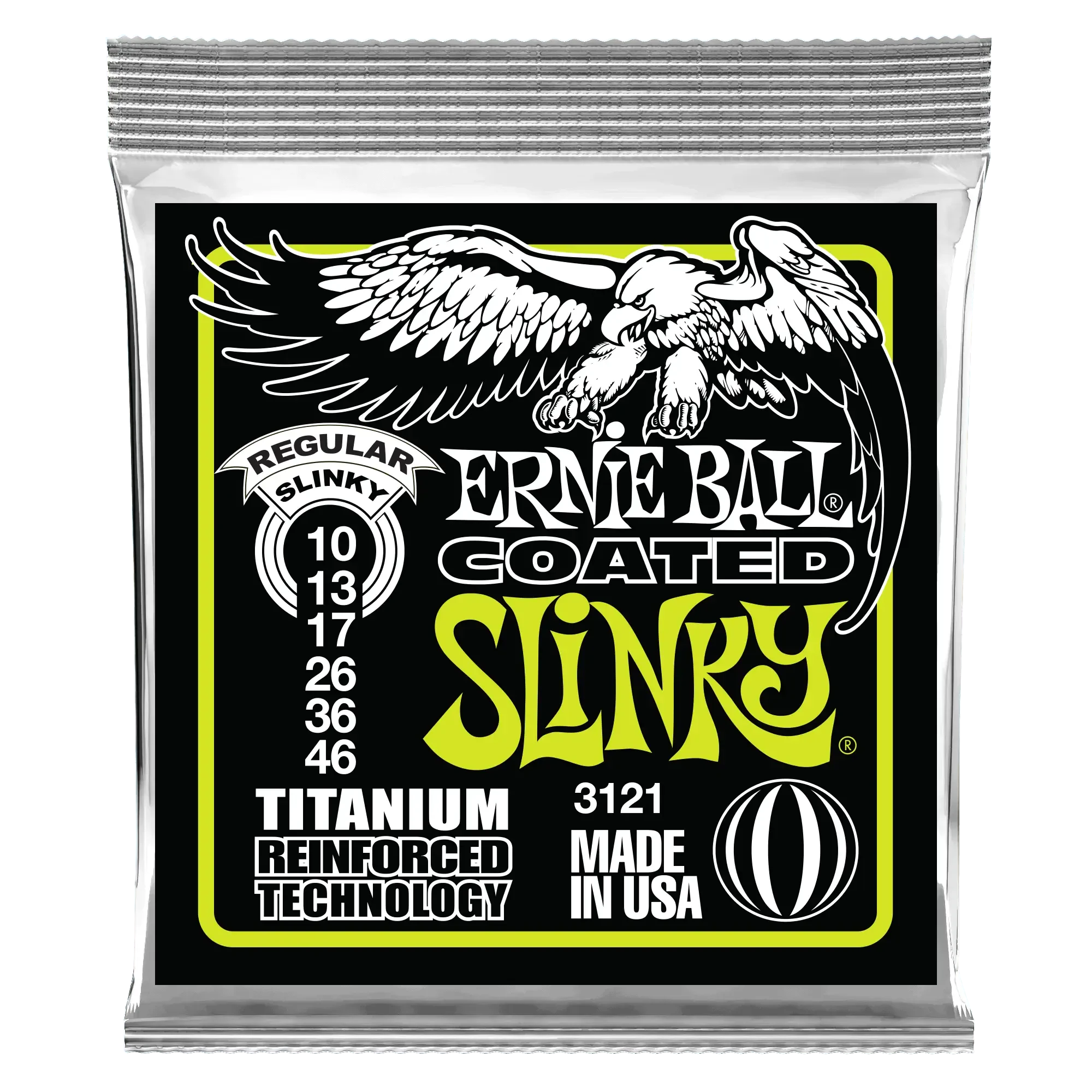 Струны для электрогитары Ernie Ball 3121 Regular Slinky Coated Titanium RPS 10-46