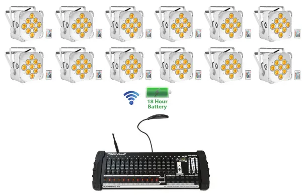 Светодиодный прибор Rockville BEST PAR 60 White с DMX-контроллером (12 штук)