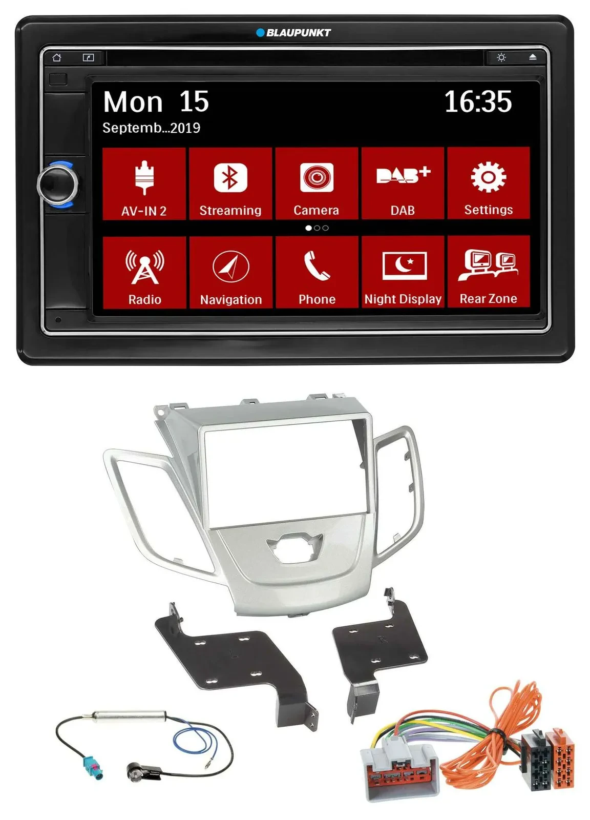 Blaupunkt Bluetooth DAB 2DIN USB DVD MP3 Autoradio für Ford Fiesta 08-10 silber