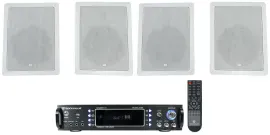 (4) 8" JBL In-Wall Speakers+Bluetooth Receiver For Home/Restaurant/Bar/Cafe