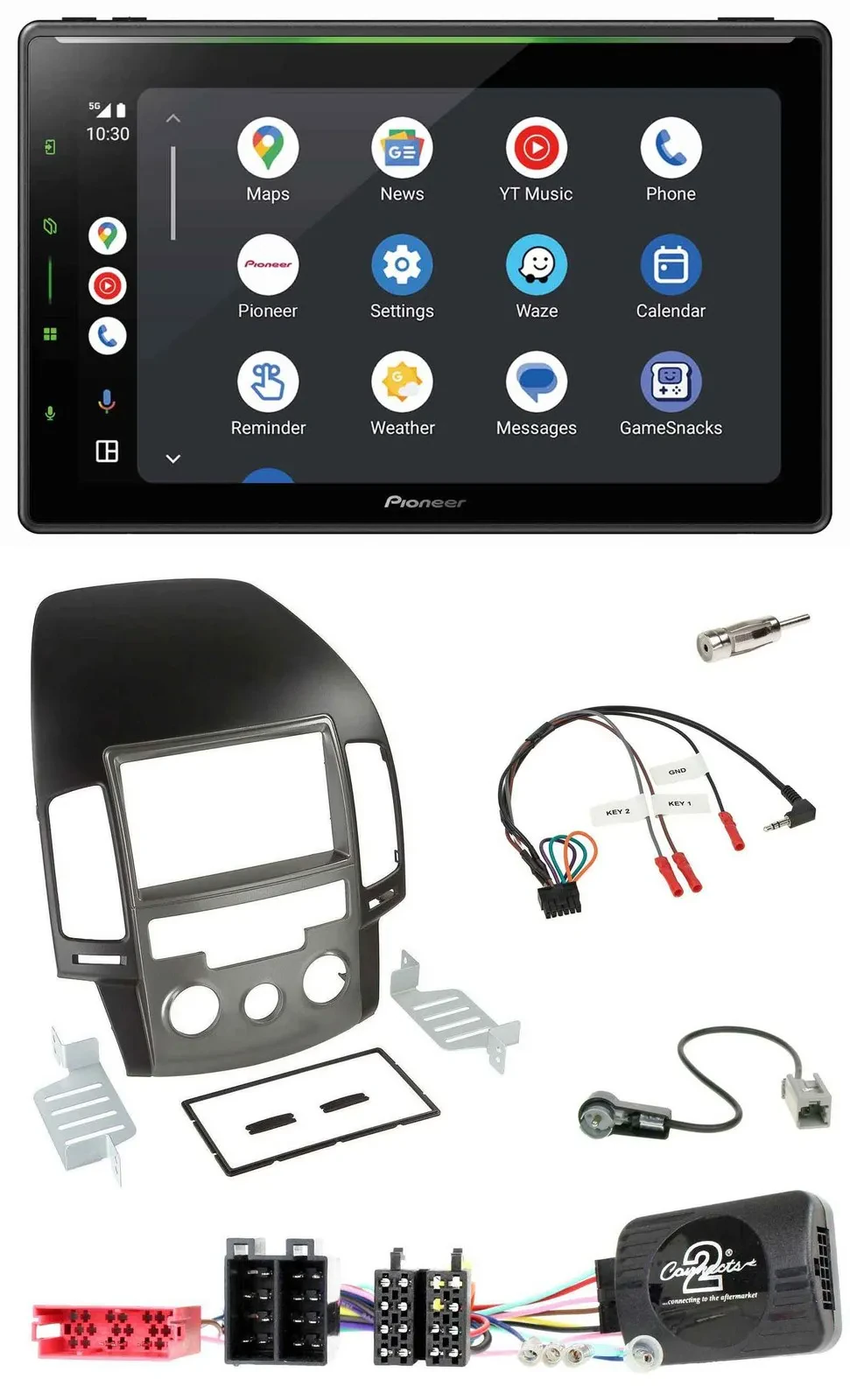 Pioneer 2DIN Lenkrad USB Bluetooth DAB Autoradio für Hyundai i30 ab 2009