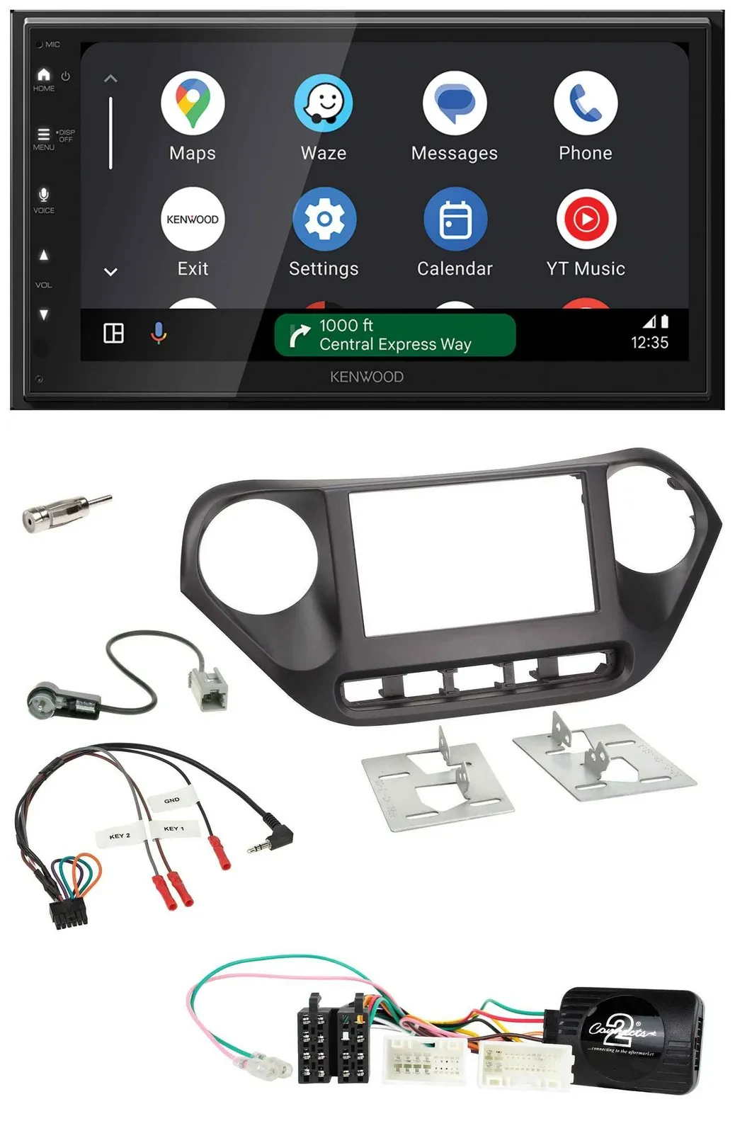 Kenwood DAB Bluetooth USB Lenkrad 2DIN Autoradio für Hyundai i10 ab 2014