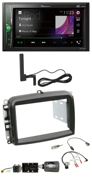 Pioneer MP3 DAB Lenkrad 2DIN Bluetooth Autoradio für Fiat 500 L ab 2012