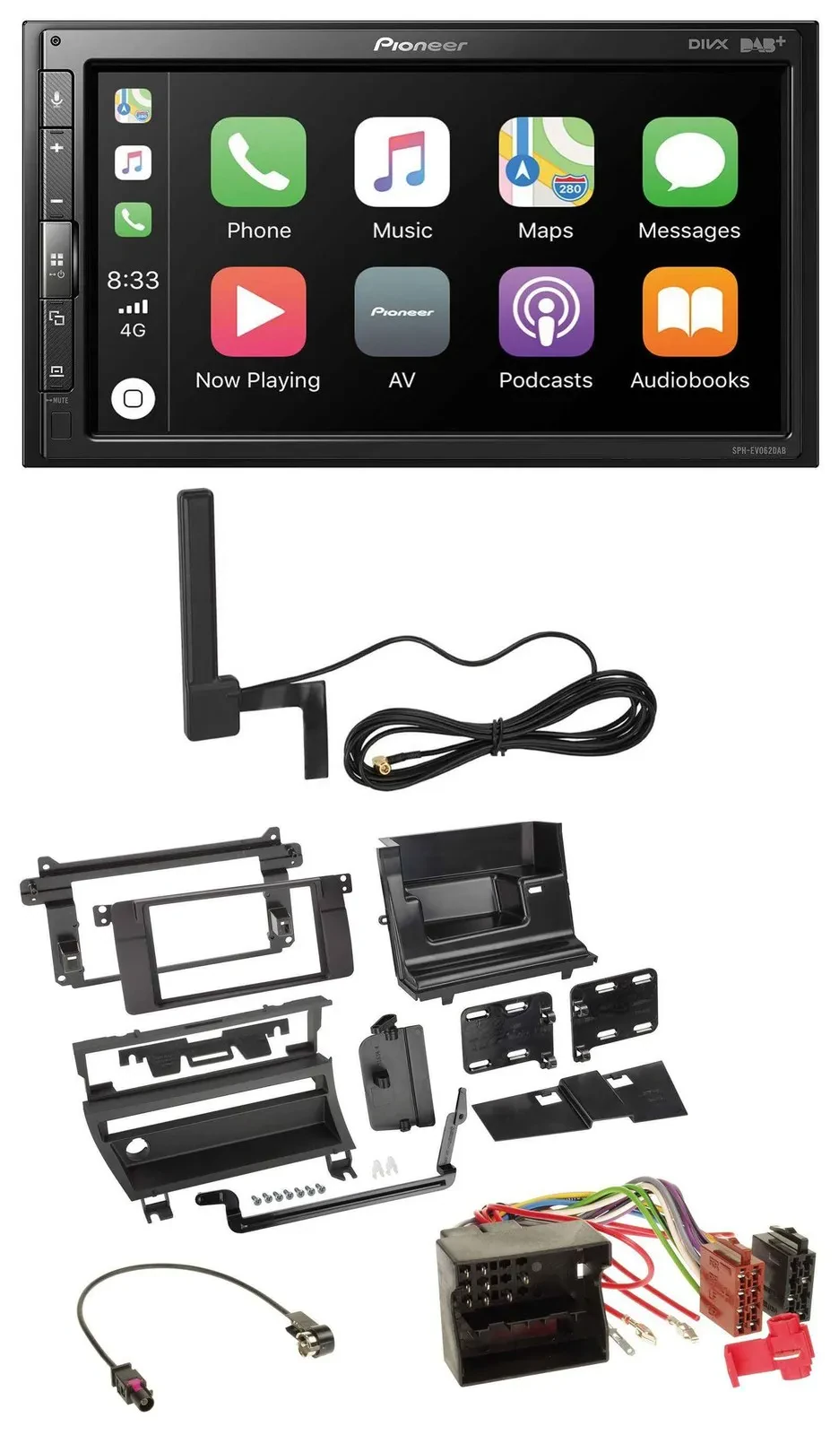 Pioneer USB 2DIN Bluetooth DAB MP3 Autoradio für BMW 3-er E46 2002-2006 1 Schalt