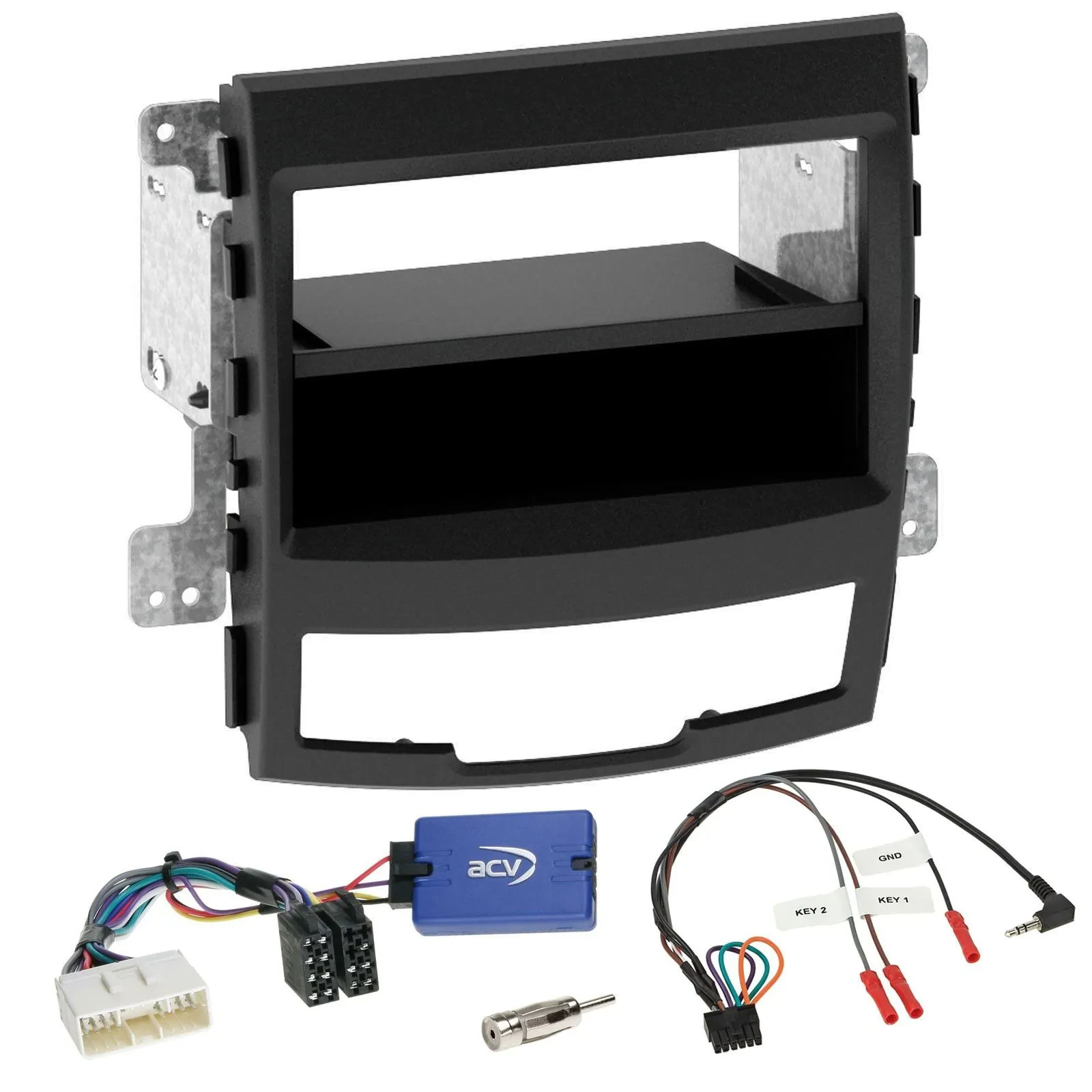 Radioset Lenkradadapter DIN Autoradio für SsangYong Korando CK 10-13 Telefontast