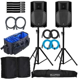 RCF ART 732-A MK4 12" Active Powered 2-Way PA DJ Speakers w Stands & Covers
