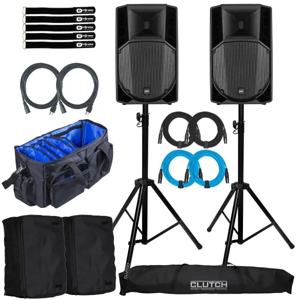 RCF ART 732-A MK4 12" Active Powered 2-Way PA DJ Speakers w Stands & Covers