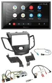 Pioneer USB 2DIN DAB Lenkrad Bluetooth Autoradio für Ford Fiesta 10-17 schwarz