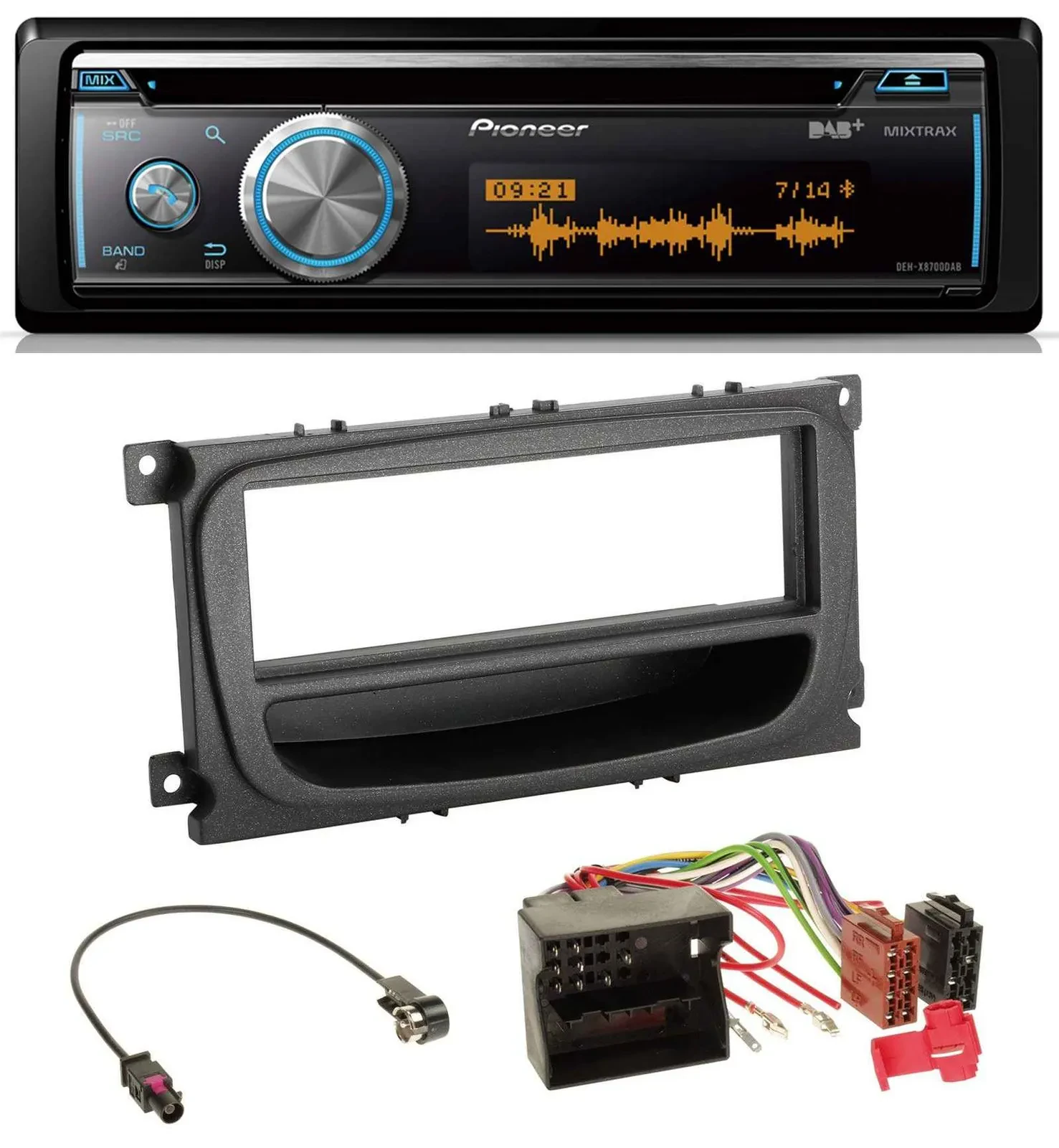 Pioneer MP3 DAB USB CD Bluetooth Autoradio für Ford Mondeo S-Max 07-14 Ablagefac