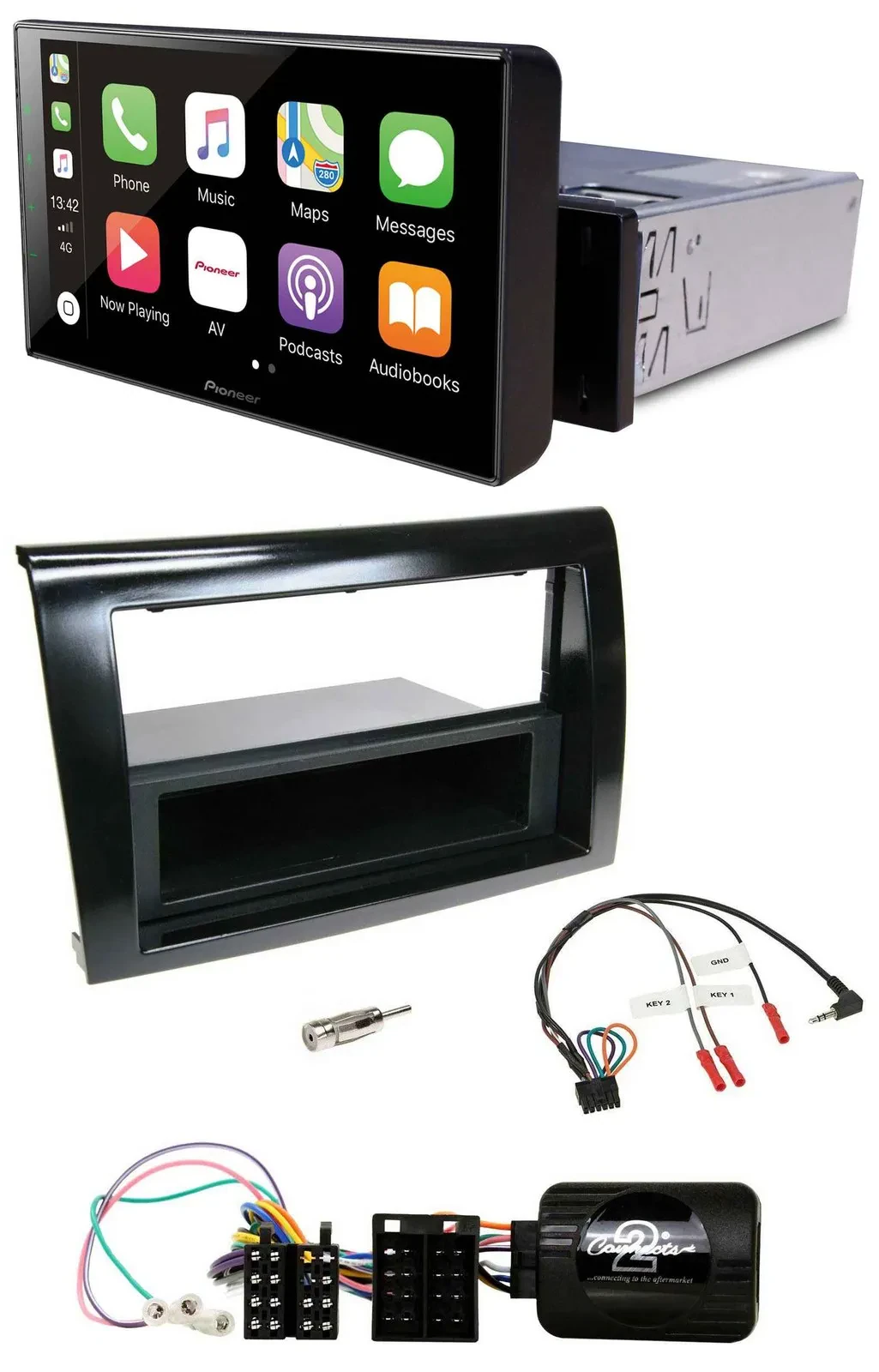 Pioneer Bluetooth Lenkrad DAB USB Autoradio für Fiat Bravo 2007-2014