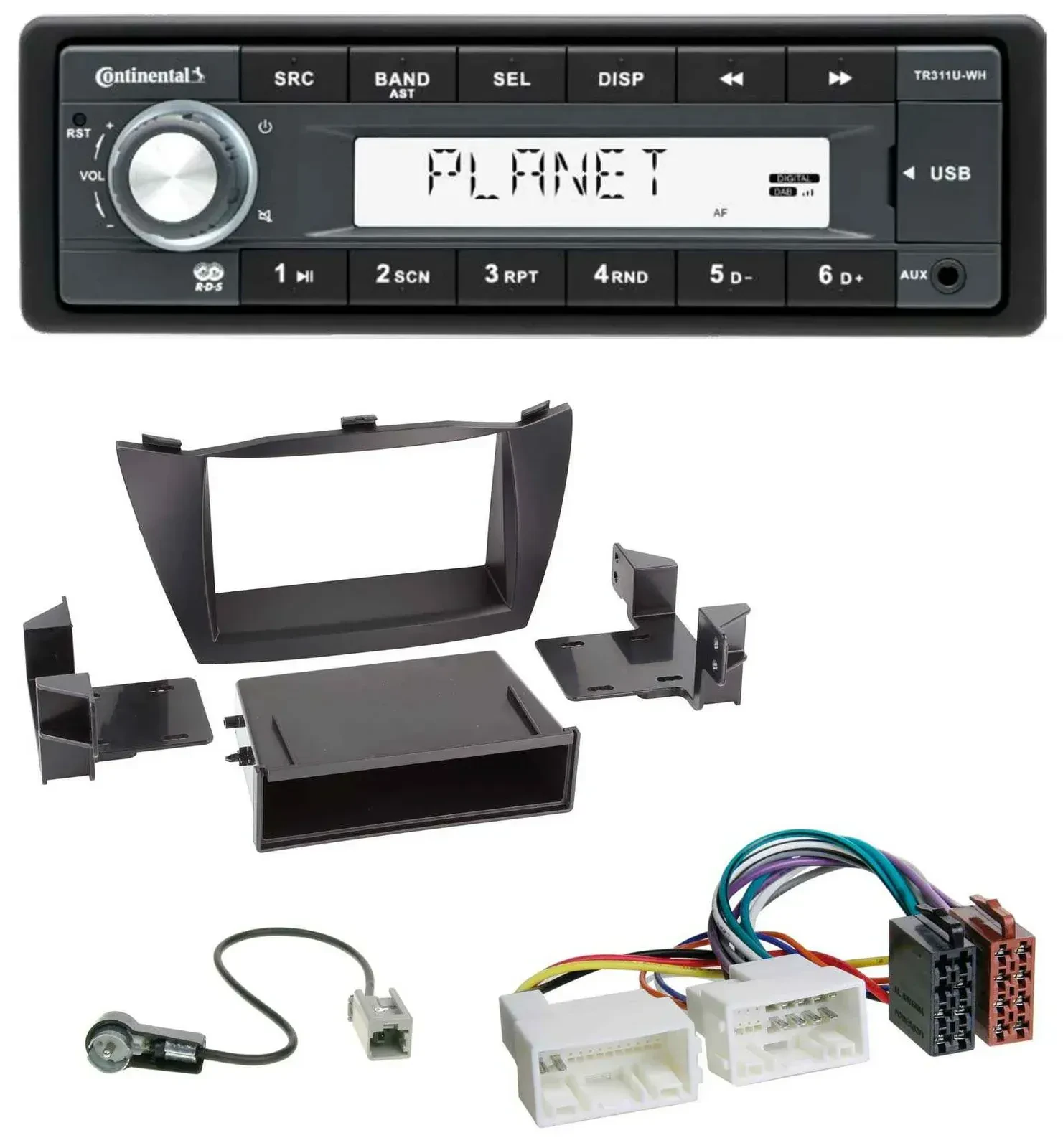 Continental USB MP3 AUX 1DIN Autoradio für Hyundai Tucson (2010-2015)